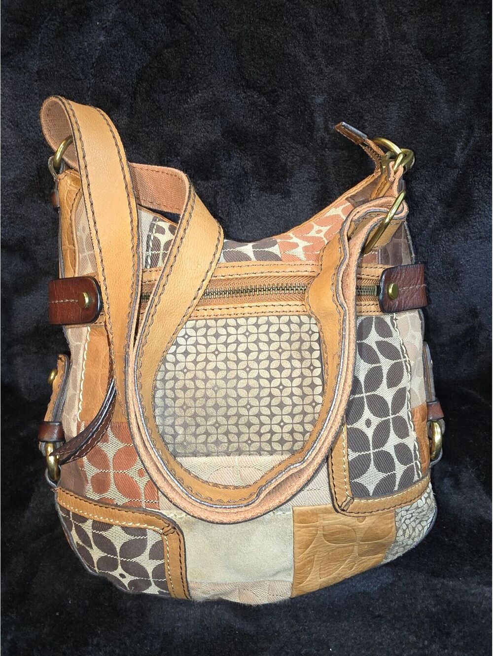 151. VINTAGE Fossil Patchwork Crossbody